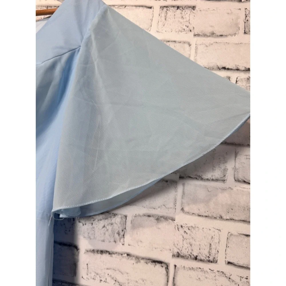 JJ's House Sky Blue Bridesmaid Dress Flutter Sleeve Cocktail Party US 10 - Picture 2 of 11